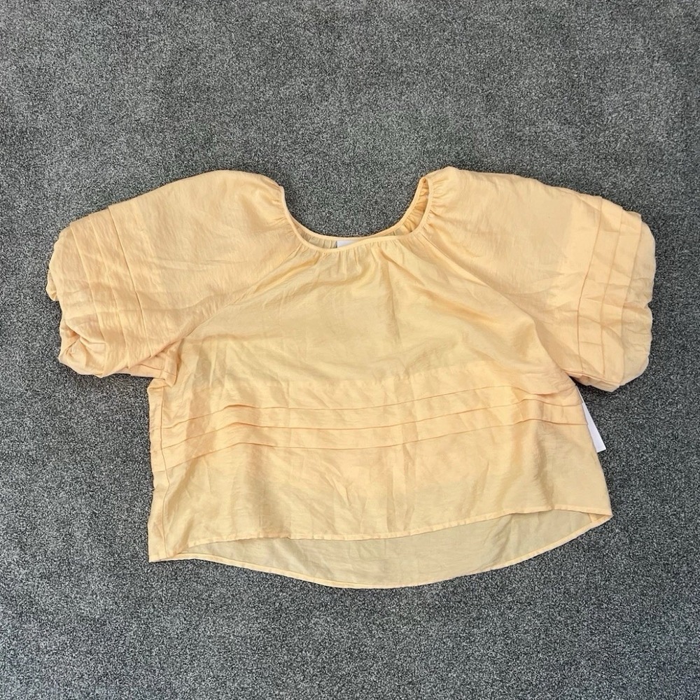 NWT Liz Claiborne Women’s XXL Apricot Sherbet Puff Sleeve Blouse Top